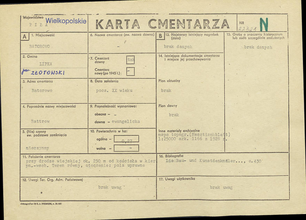 Karta cmentarza, skan nr 1
