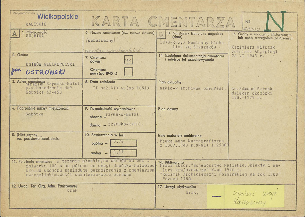 Karta cmentarza, skan nr 1