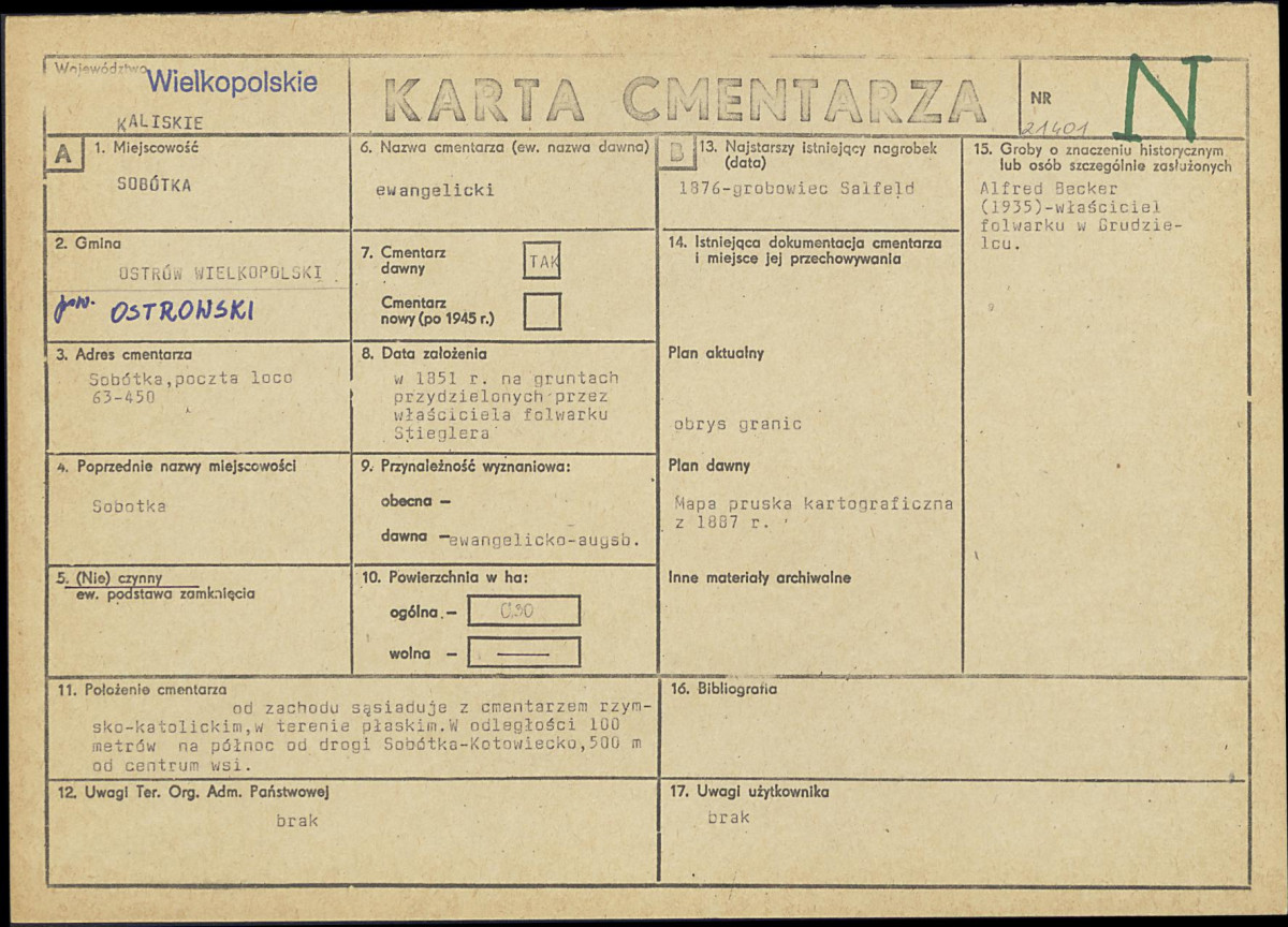 Karta cmentarza, skan nr 1