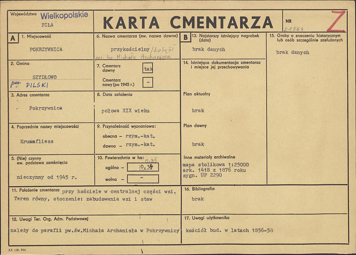 Karta cmentarza, skan nr 1