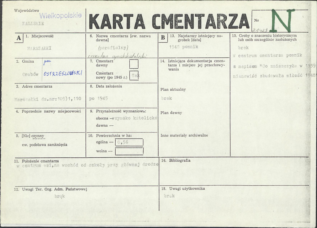 Karta cmentarza, skan nr 1