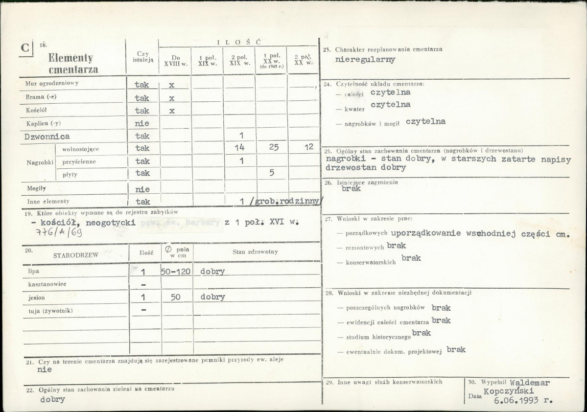 Karta cmentarza, skan nr 2