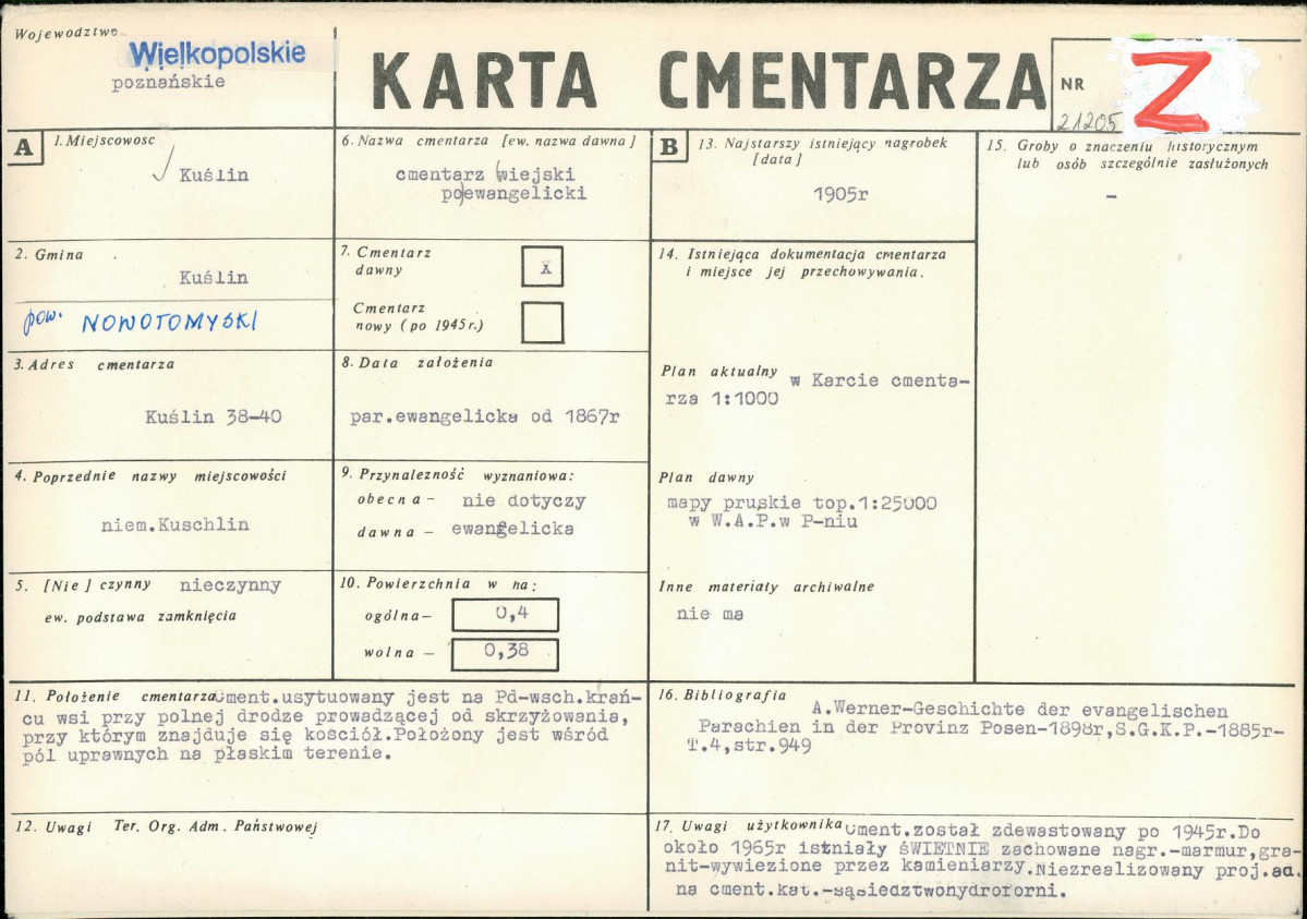 Karta cmentarza, skan nr 1