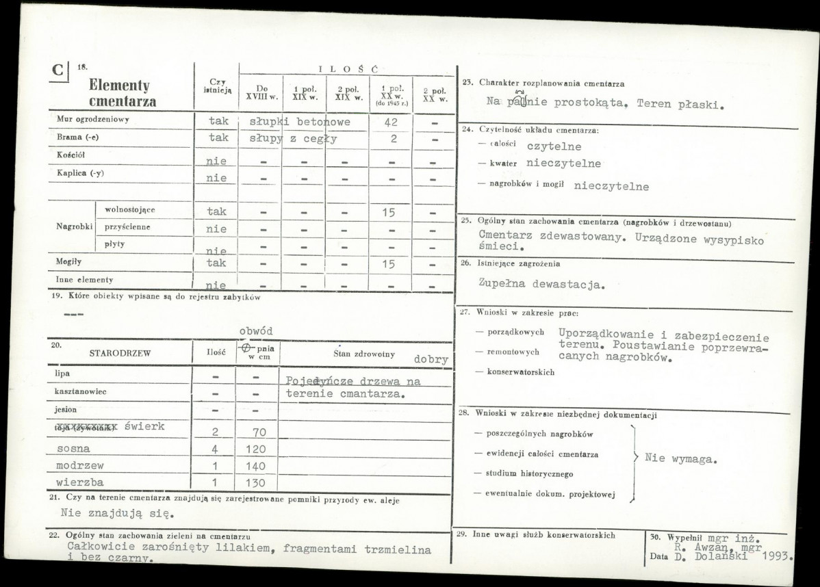 Karta cmentarza, skan nr 2