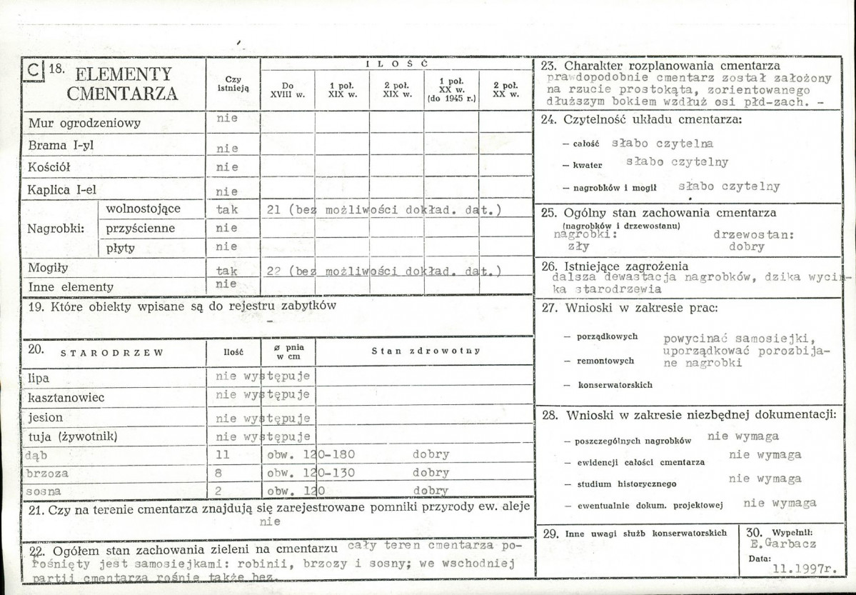KC - Karta cmentarza, skan nr 2