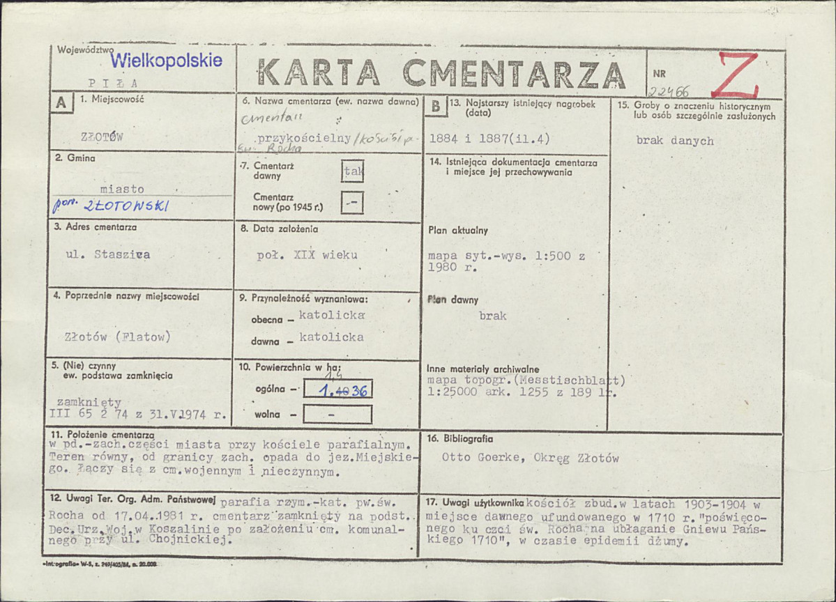 Karta cmentarza, skan nr 1