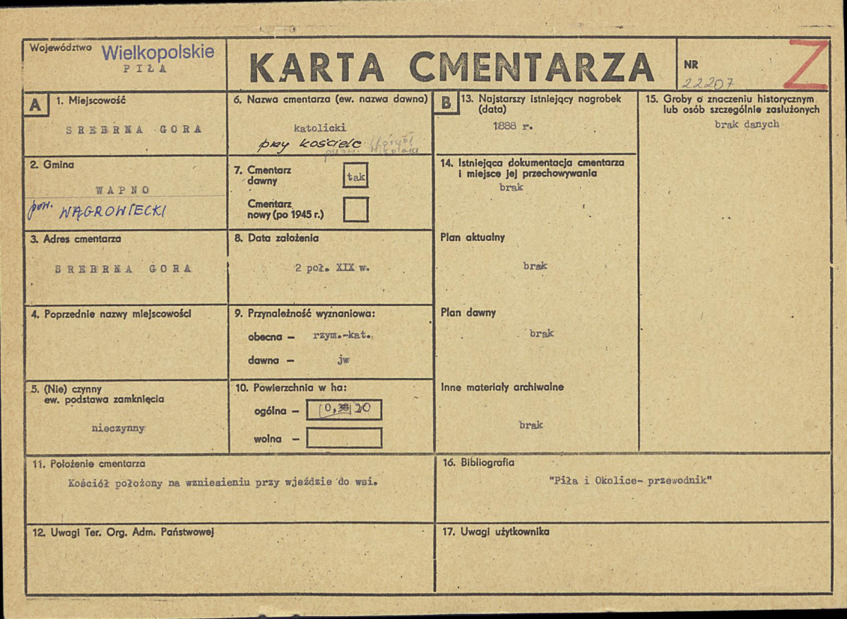 KC - Karta cmentarza, skan nr 1