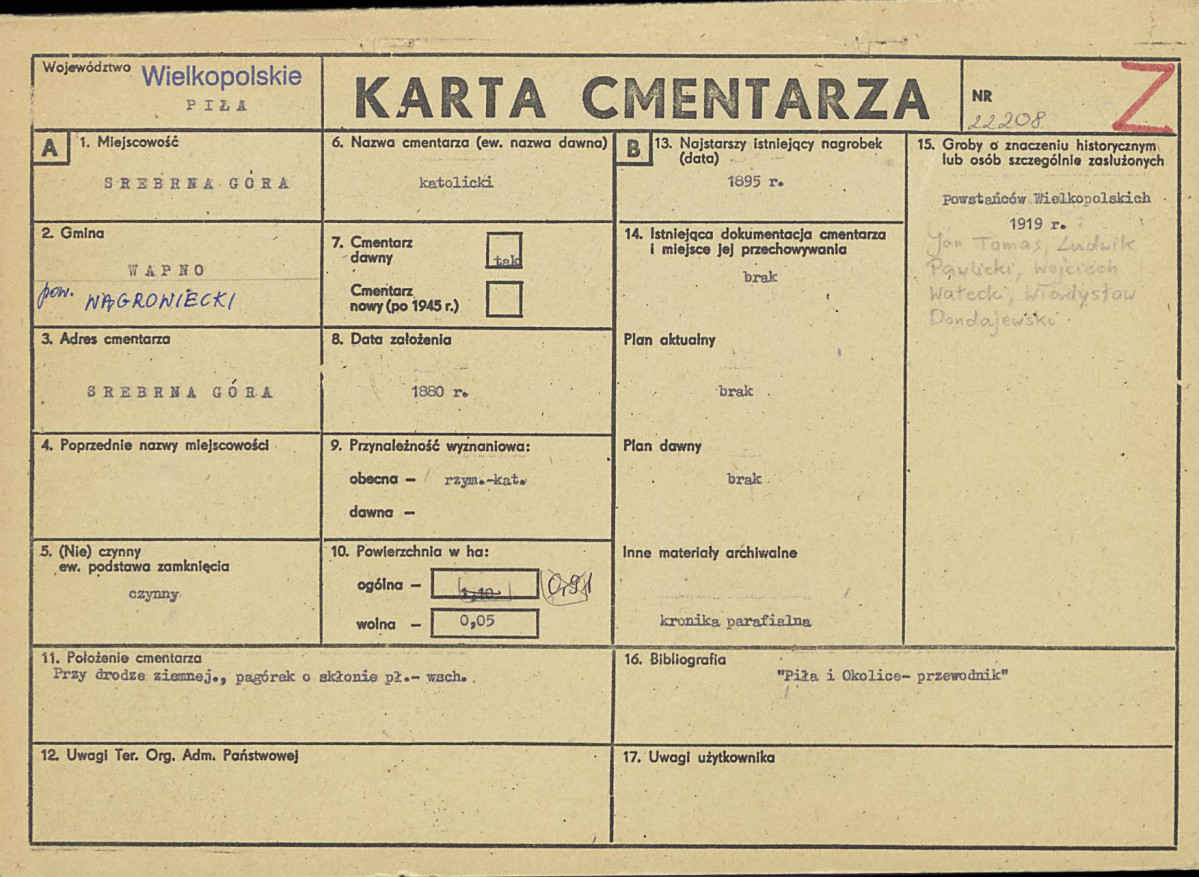 KC - Karta cmentarza, skan nr 1