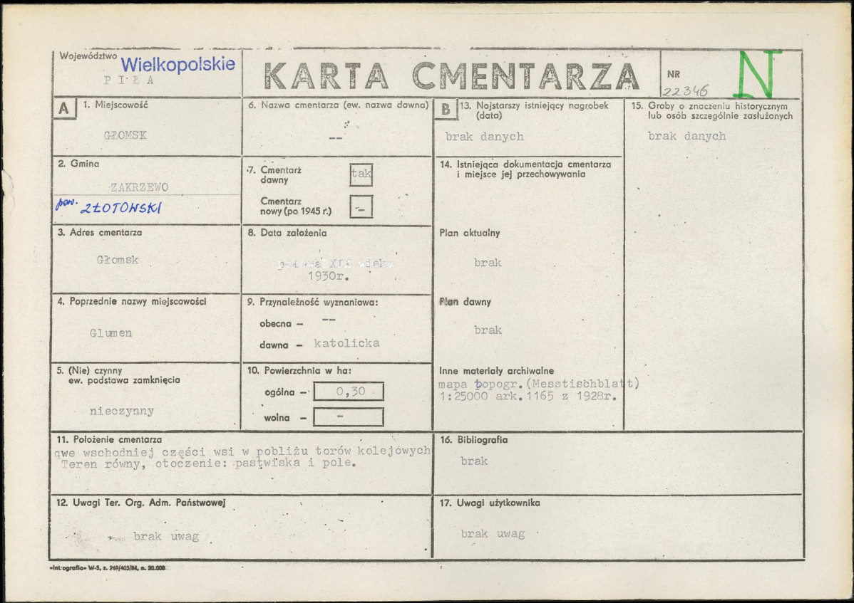 Karta cmentarza, skan nr 1