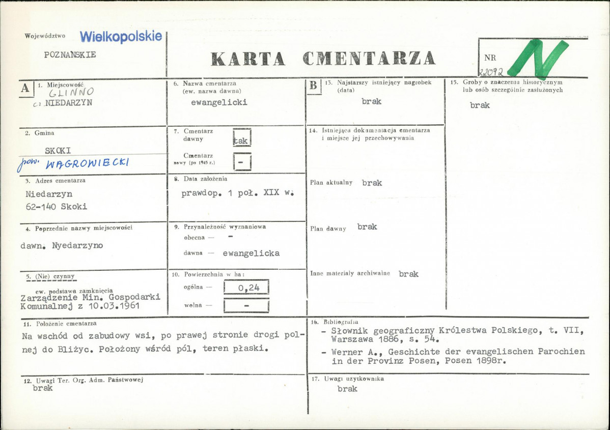KC - Karta cmentarza, skan nr 1