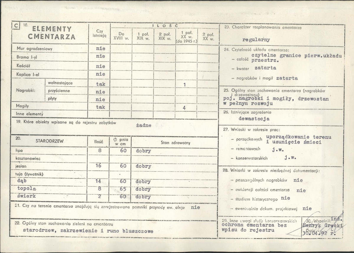 KC - Karta cmentarza, skan nr 2