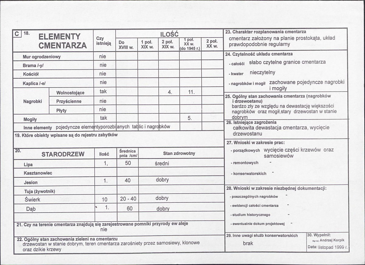KC - Karta cmentarza, skan nr 2