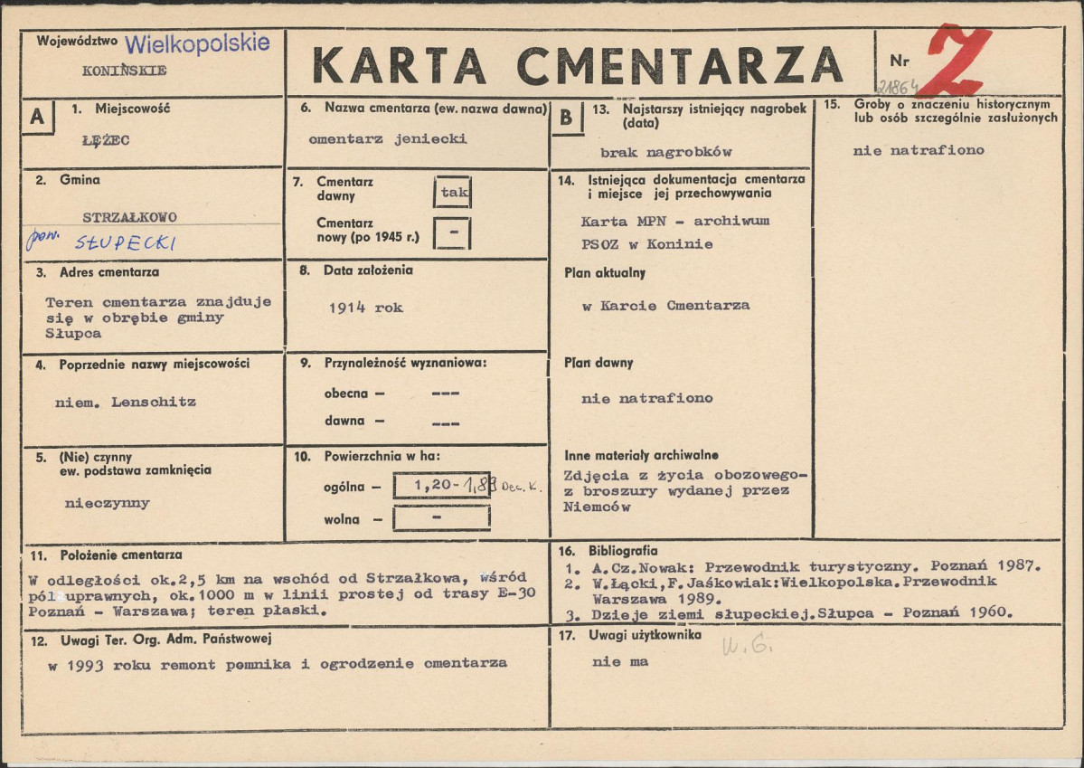 Karta cmentarza, skan nr 1