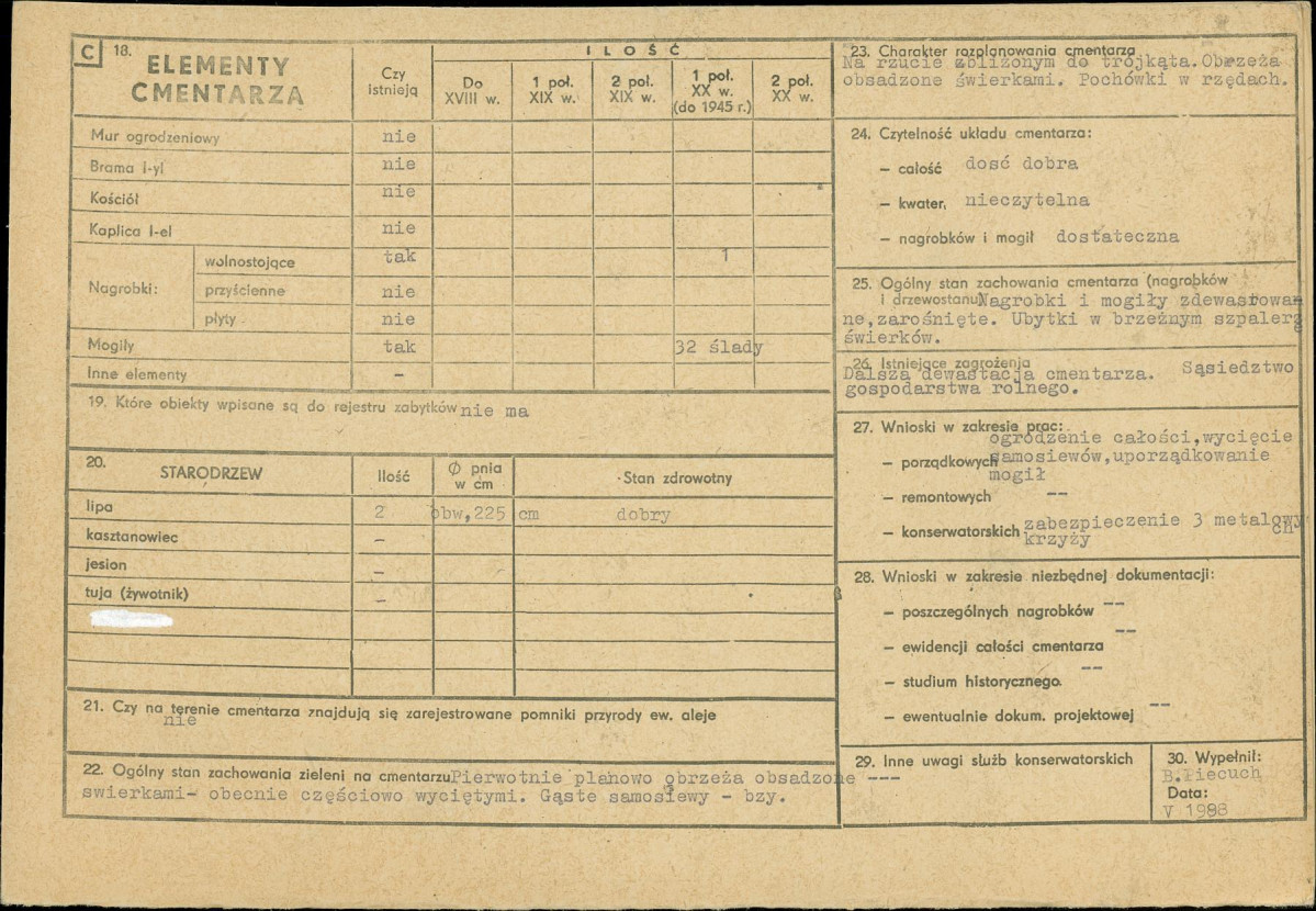 Karta cmentarza, skan nr 2