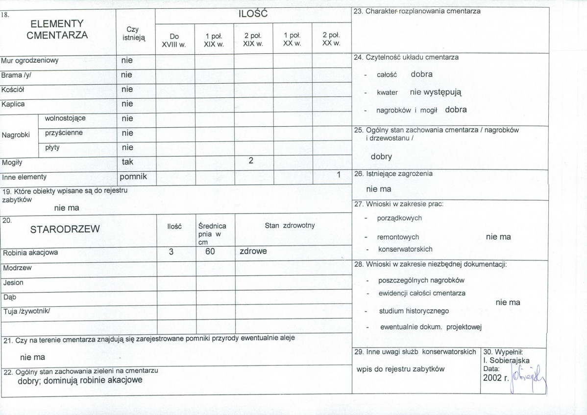 KC - Karta cmentarza, skan nr 2