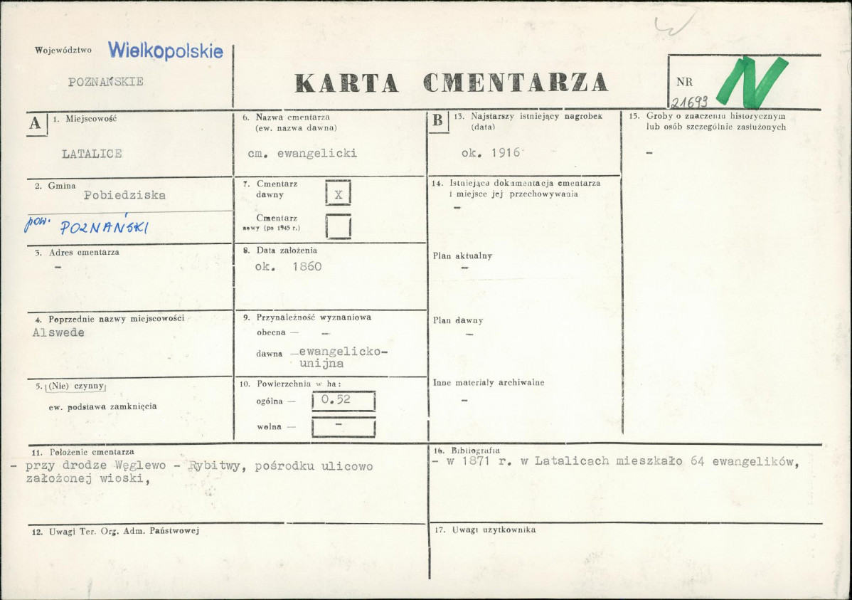 KC - Karta cmentarza, skan nr 1