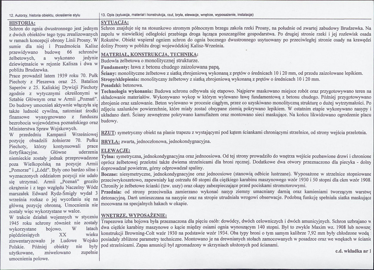 KEZN - Karta obiektu niewpisanego do rejestru, skan nr 2