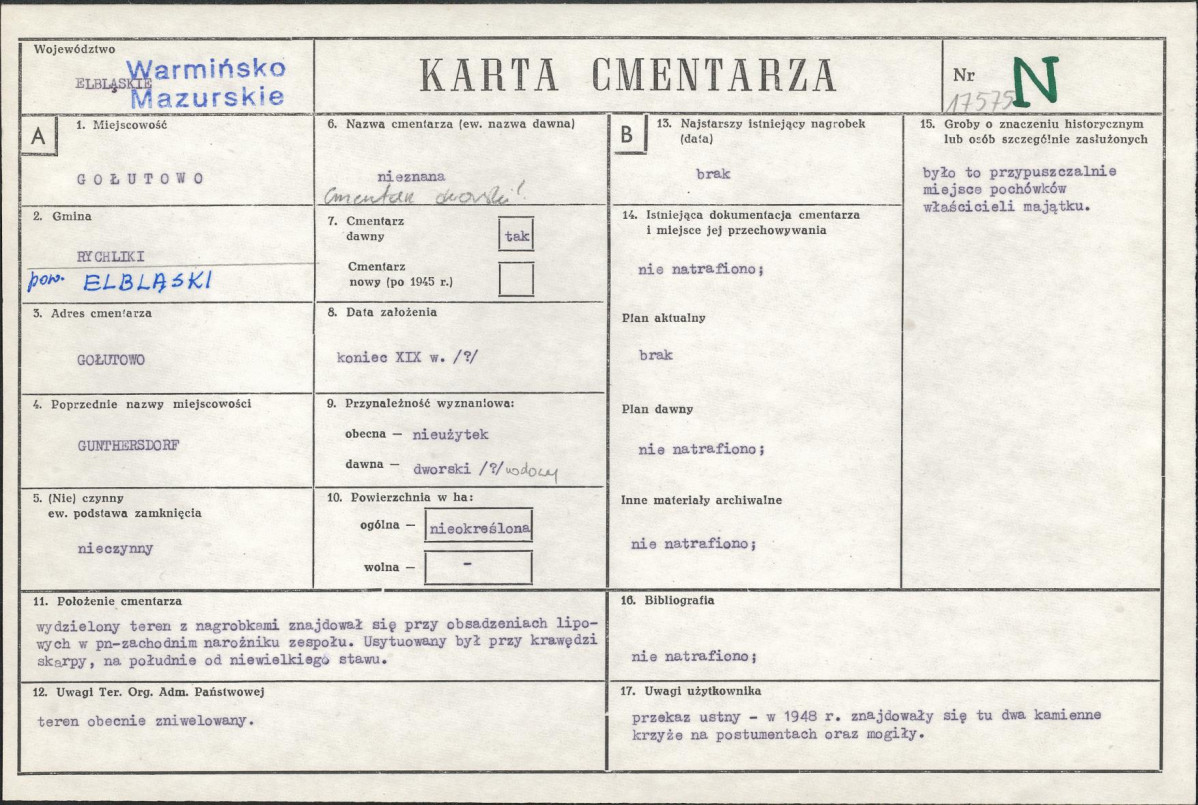 Karta cmentarza, skan nr 1