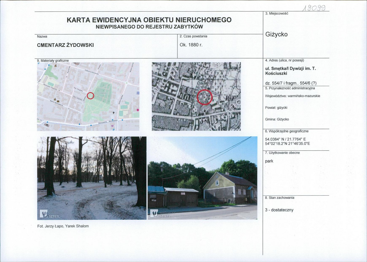 Karta obiektu niewpisanego do rejestru, skan nr 1