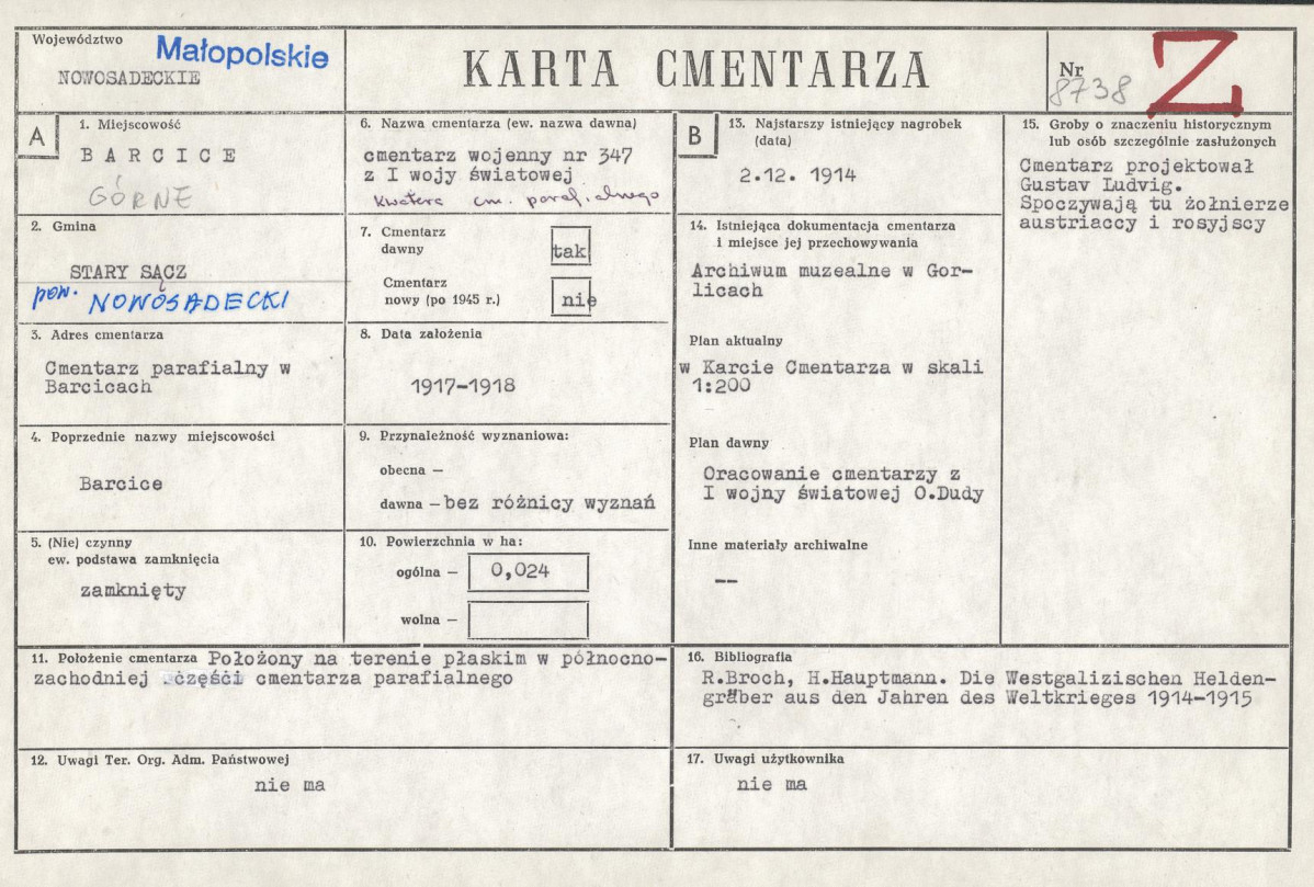 Karta cmentarza, skan nr 1