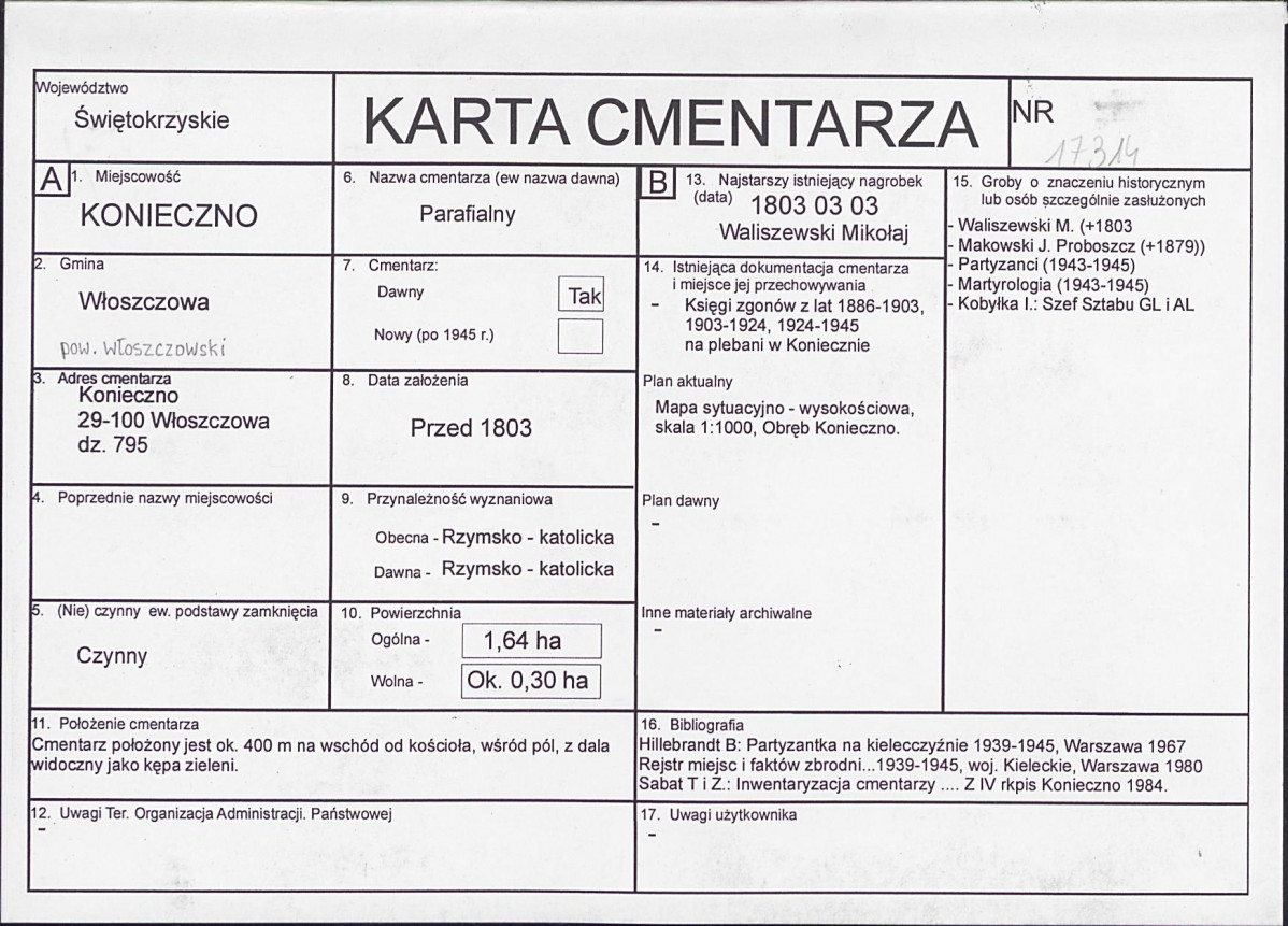 Karta cmentarza, skan nr 1