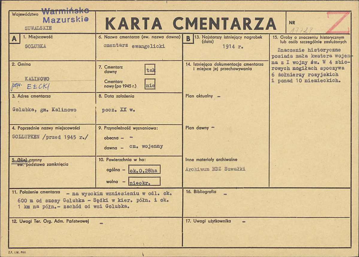 Karta cmentarza, skan nr 1