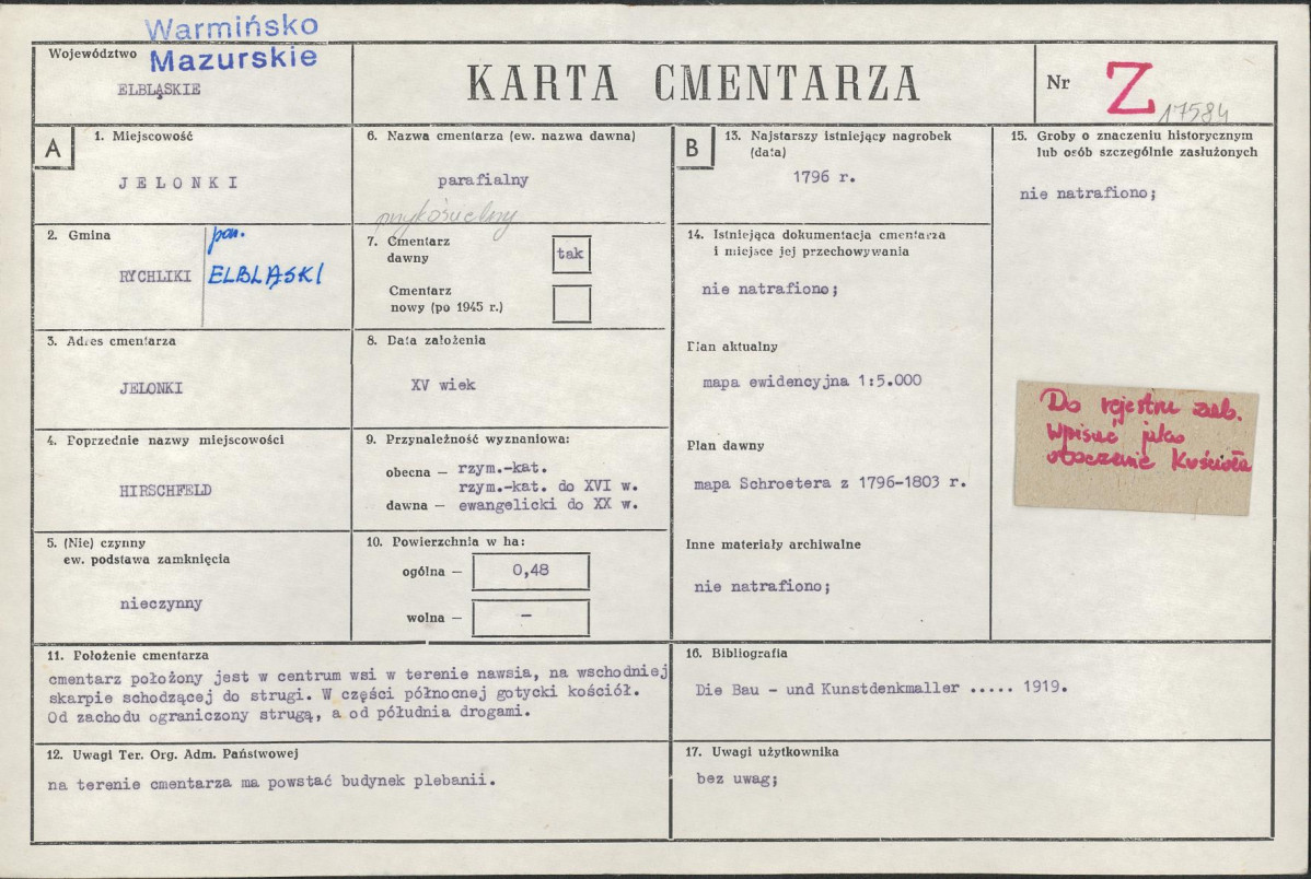 Karta cmentarza, skan nr 1