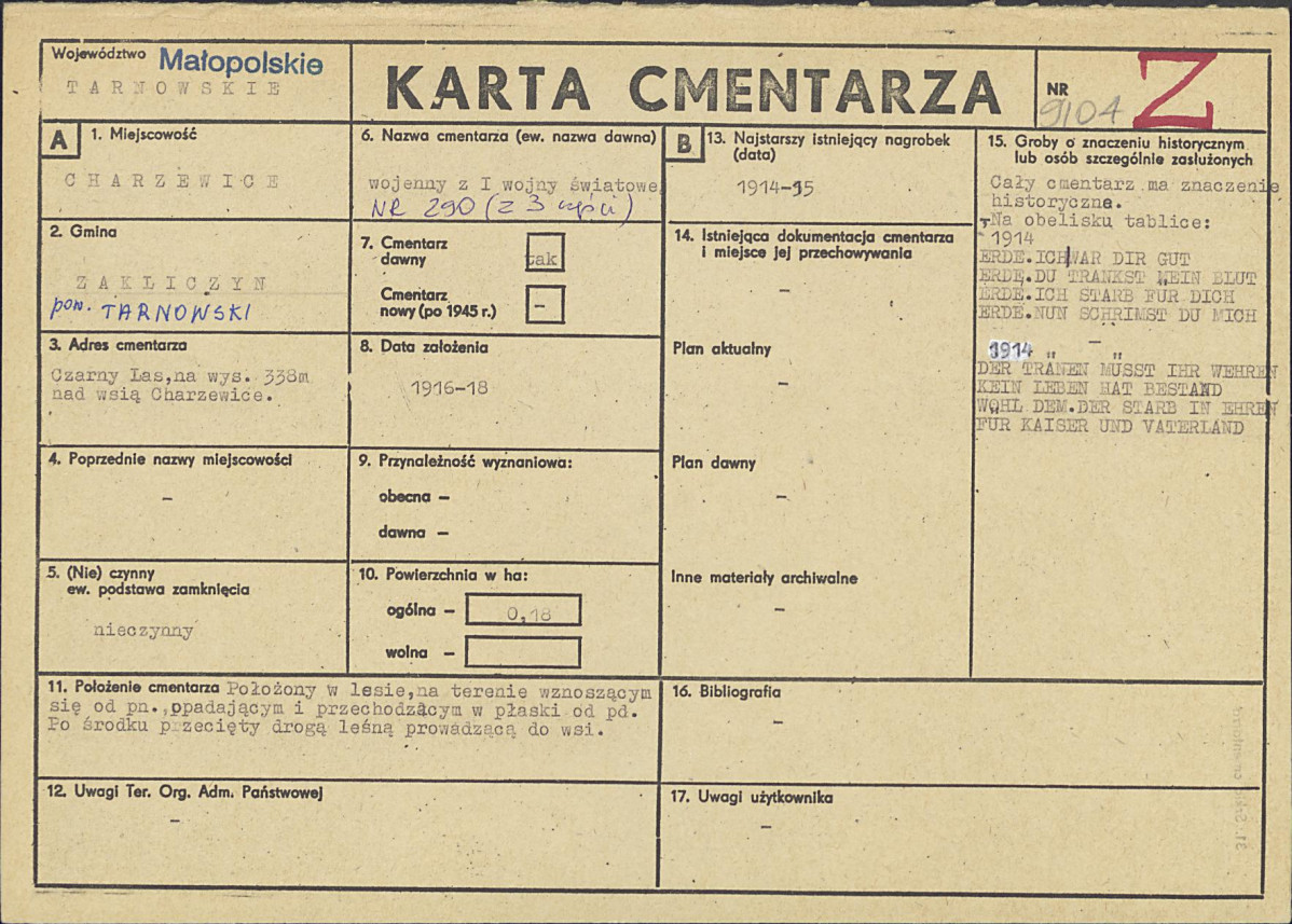 Karta cmentarza, skan nr 1