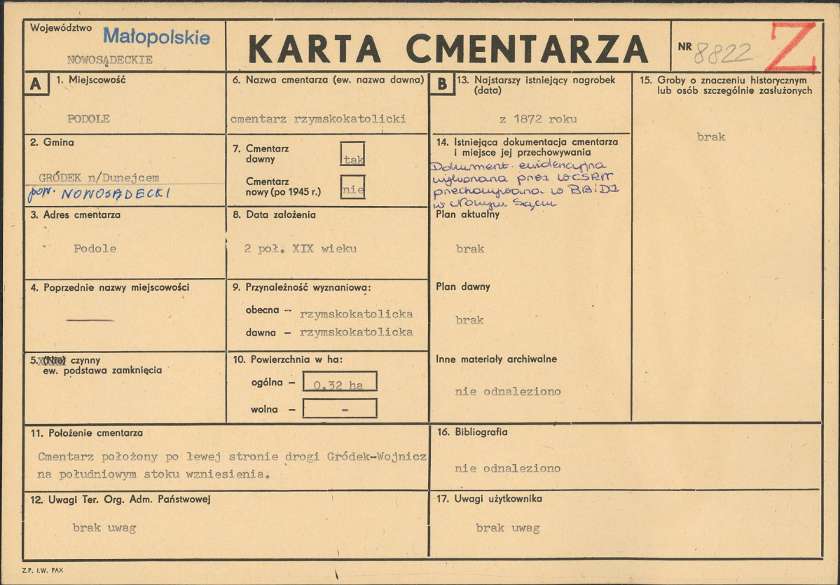 Karta cmentarza, skan nr 1