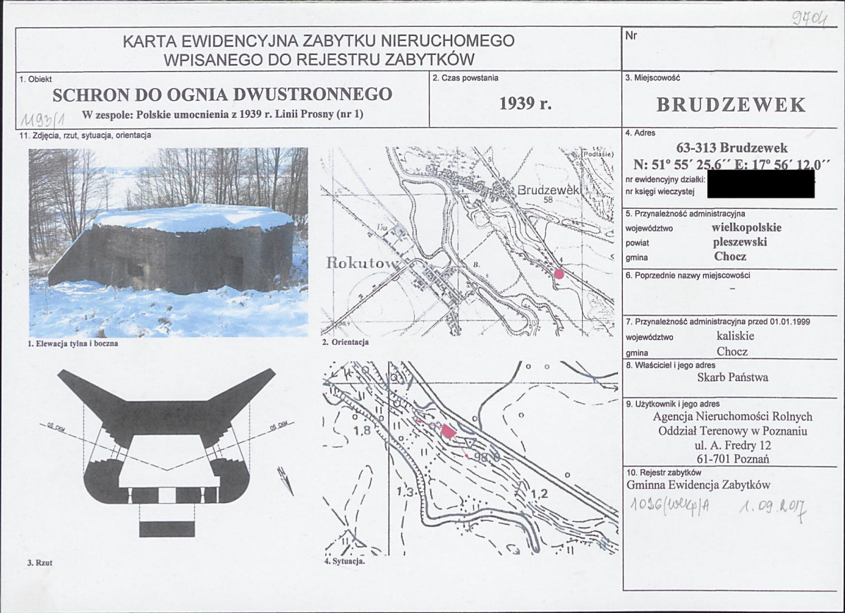 KEZN - Karta obiektu niewpisanego do rejestru, skan nr 1
