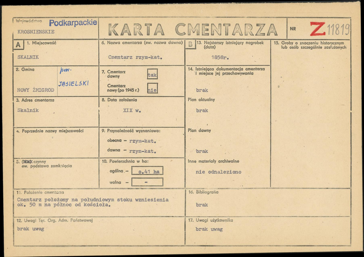 Karta cmentarza, skan nr 1