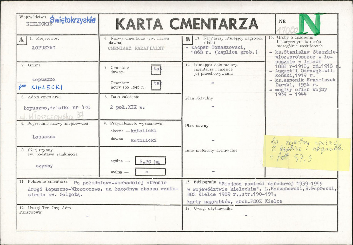 Karta cmentarza, skan nr 1