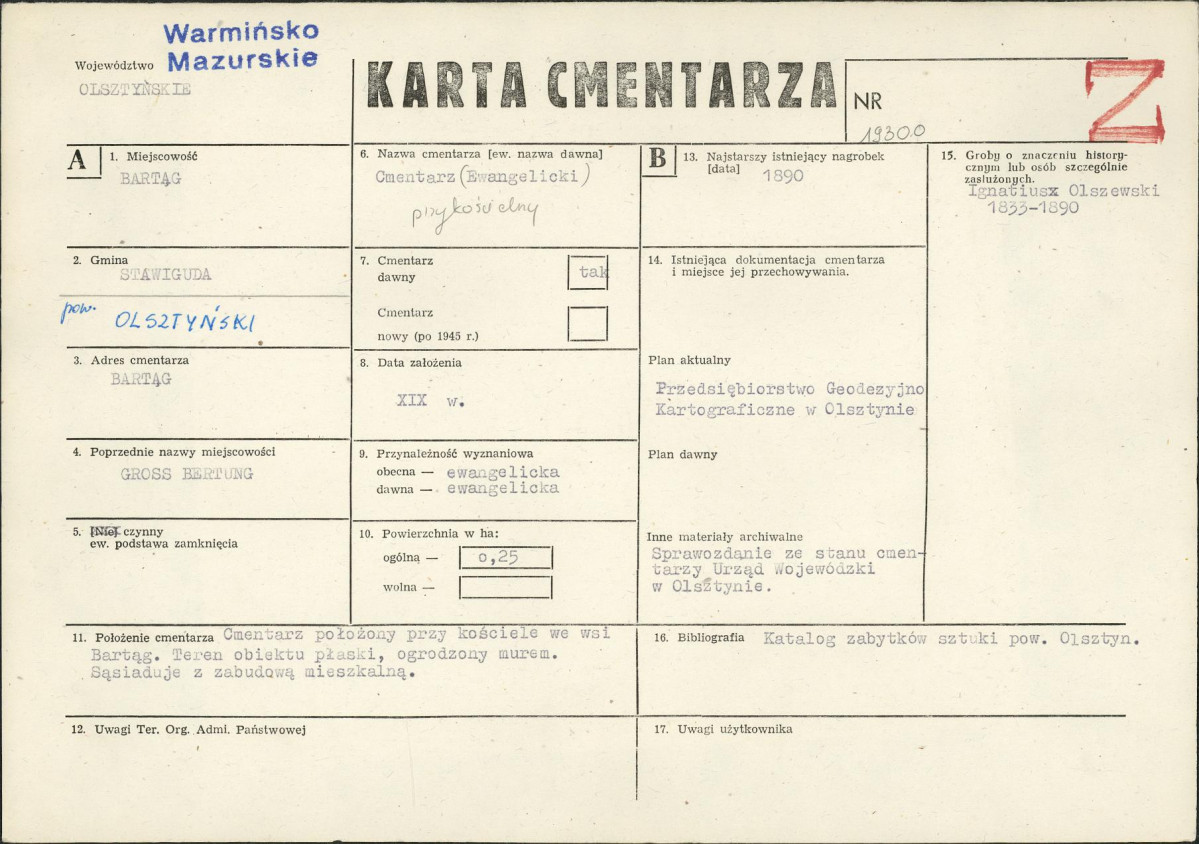 Karta cmentarza, skan nr 1