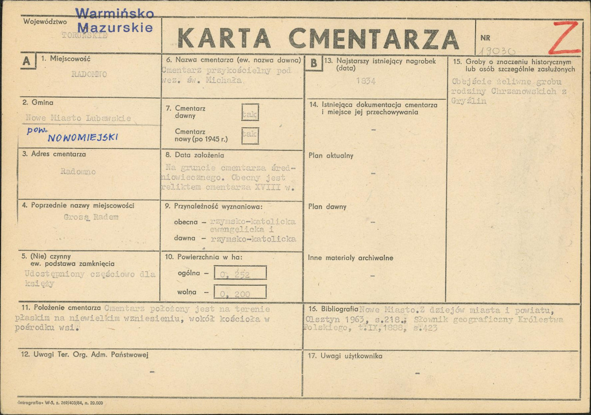 Karta cmentarza, skan nr 1