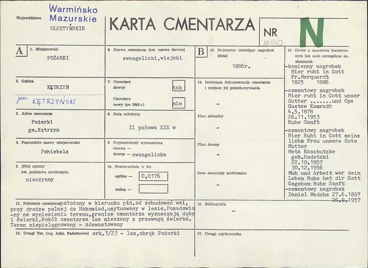 Karta cmentarza, skan nr 1