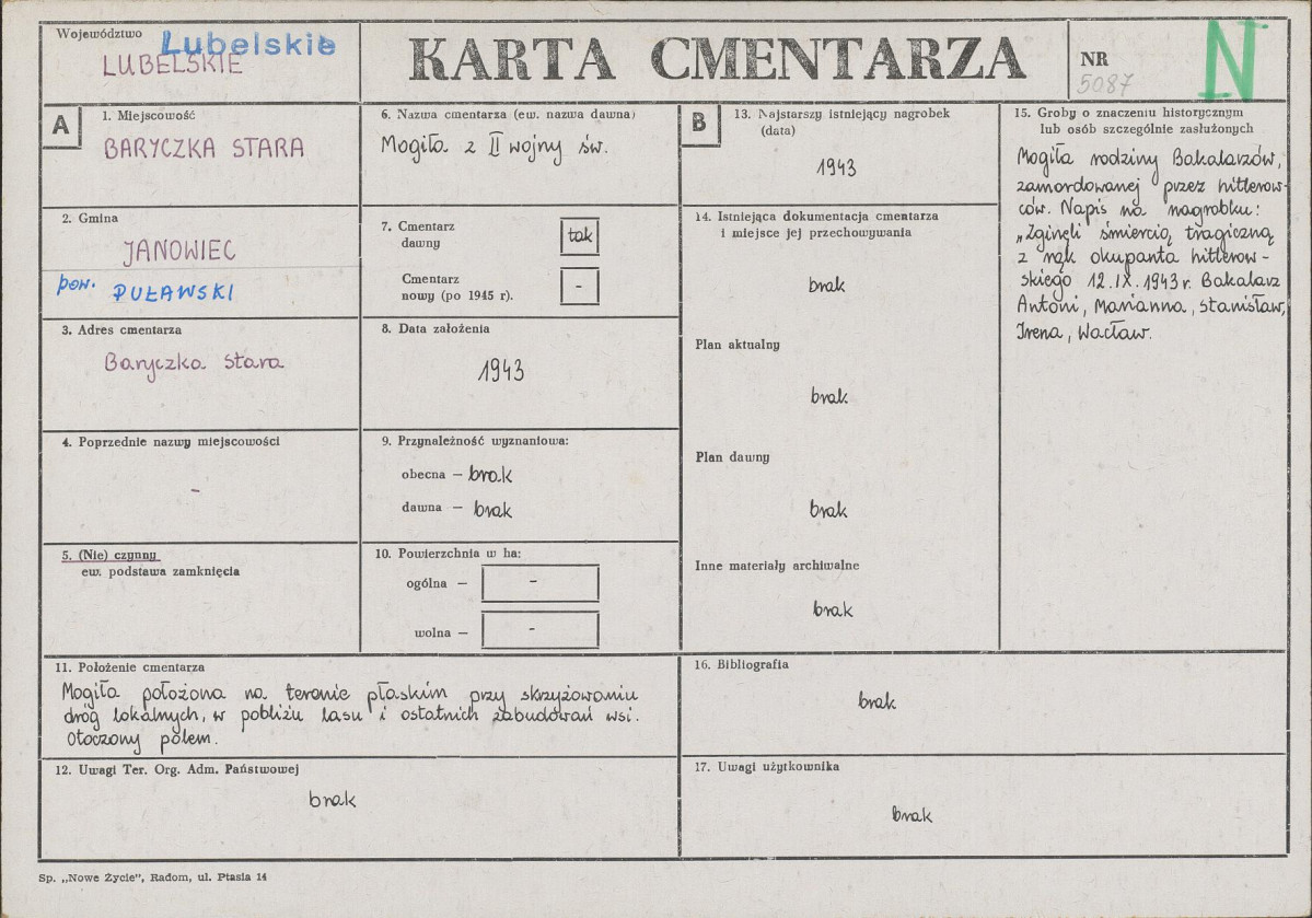 Karta cmentarza, skan nr 1