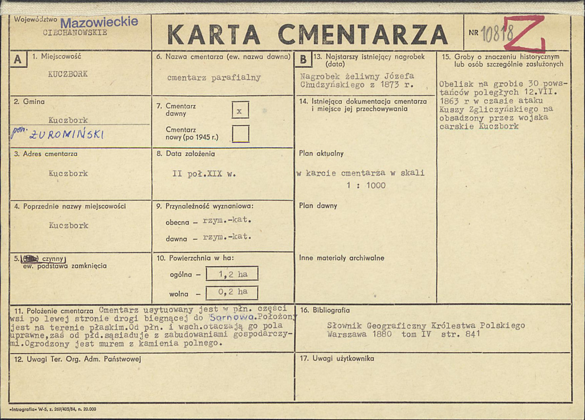 Karta cmentarza, skan nr 1
