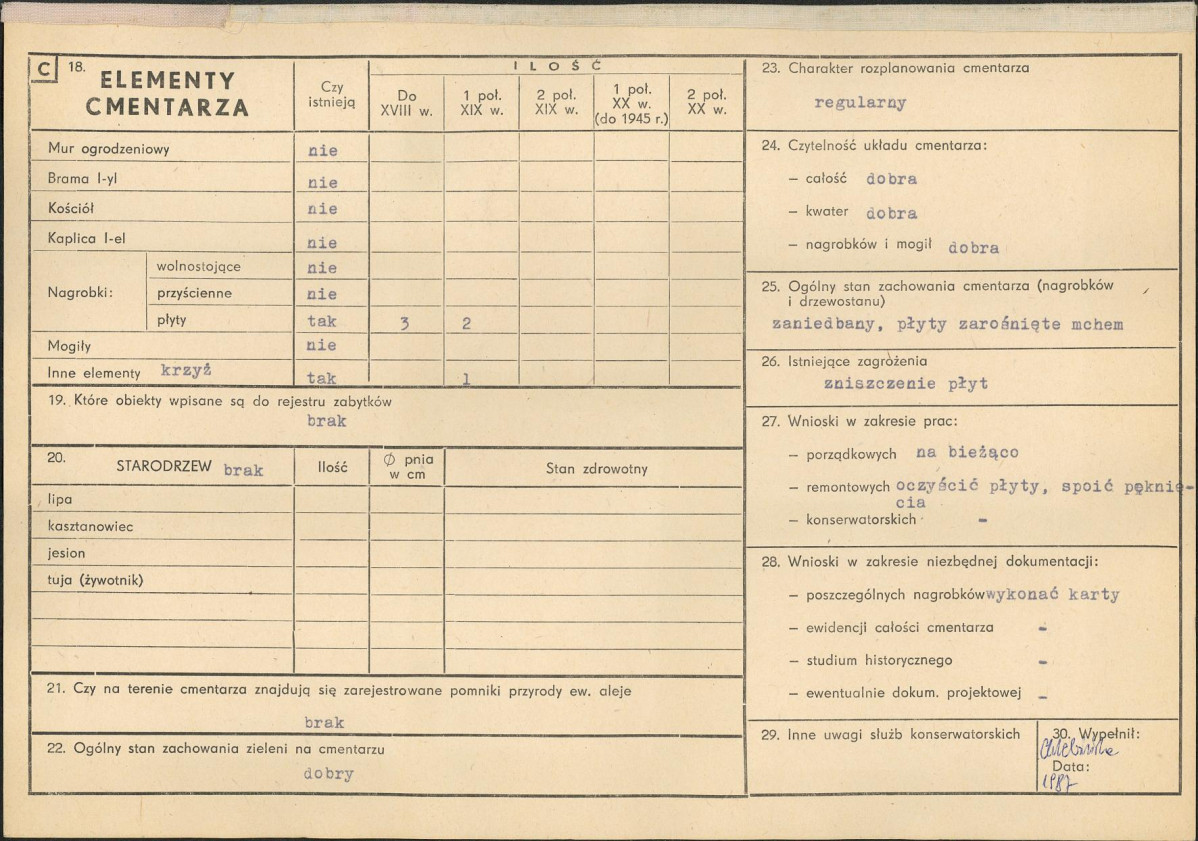 Karta cmentarza, skan nr 2