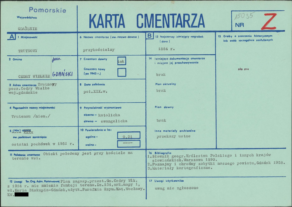 KC - Karta cmentarza, skan nr 1