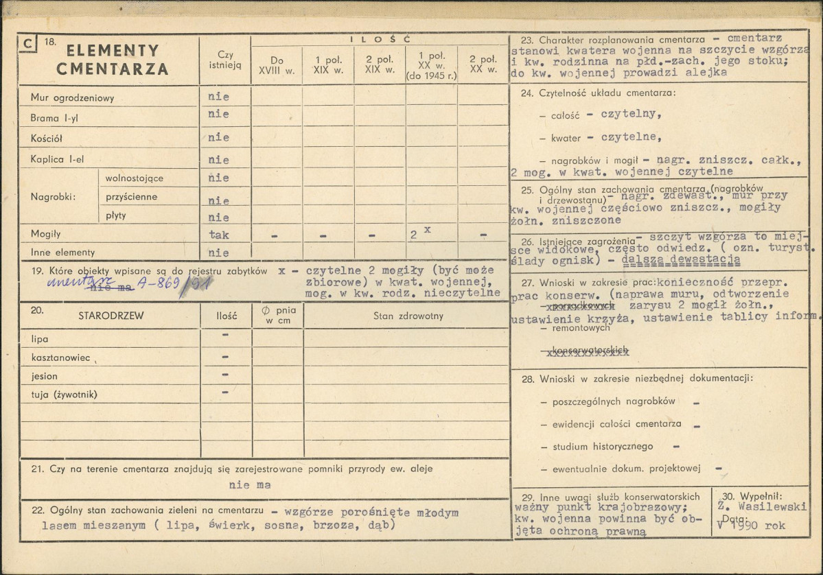Karta cmentarza, skan nr 2