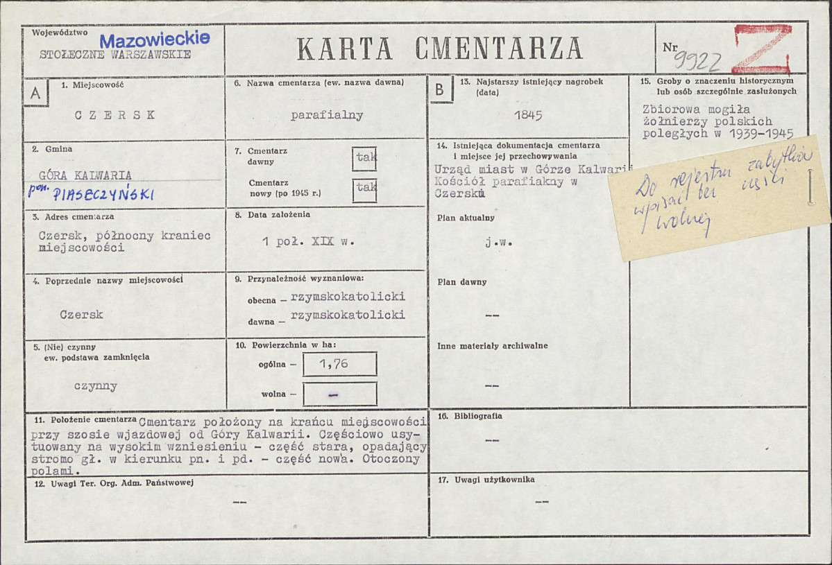 Karta cmentarza, skan nr 1