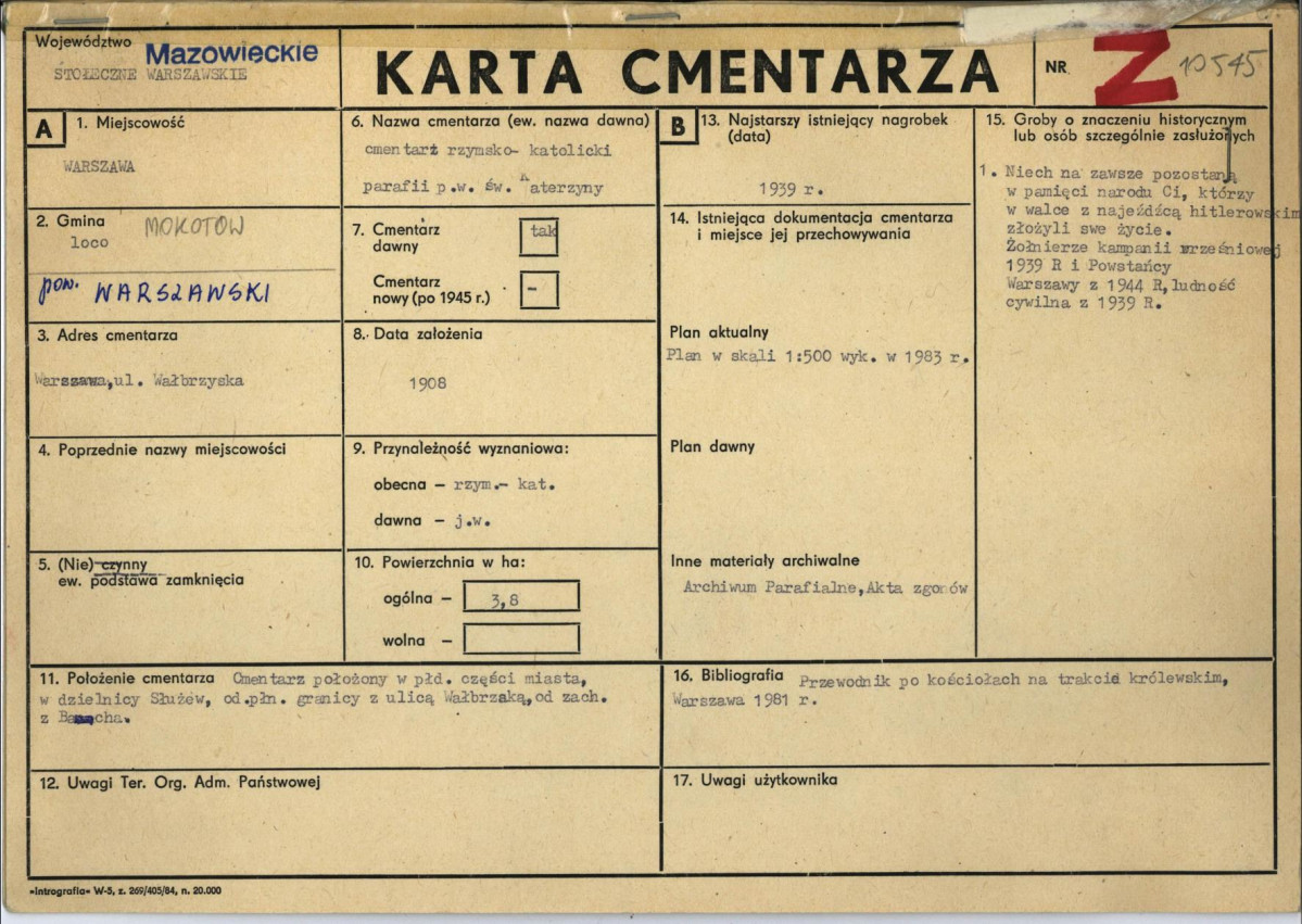 Karta cmentarza, skan nr 1