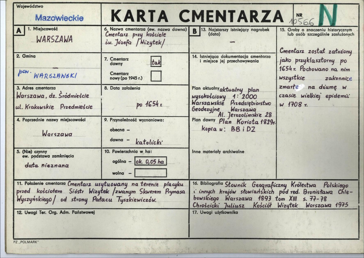KC - Karta cmentarza, skan nr 1