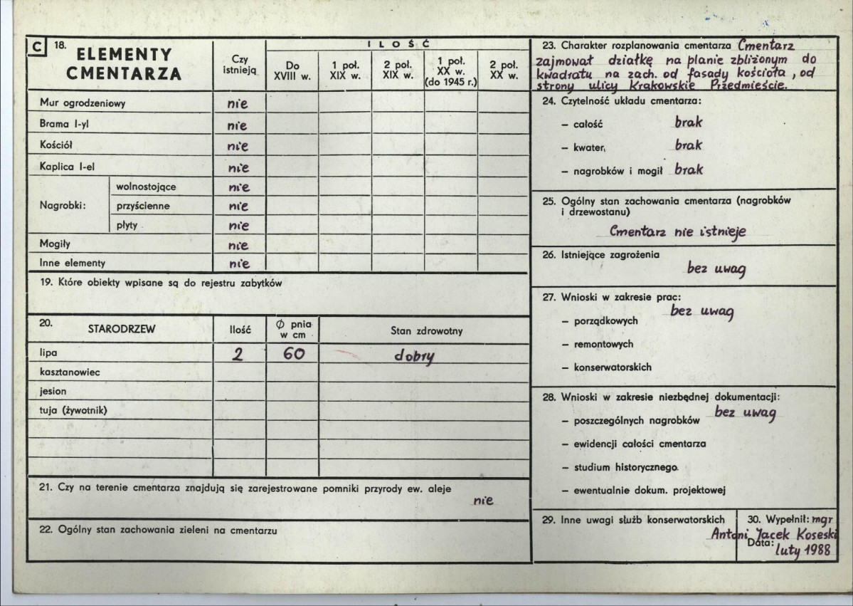 KC - Karta cmentarza, skan nr 2