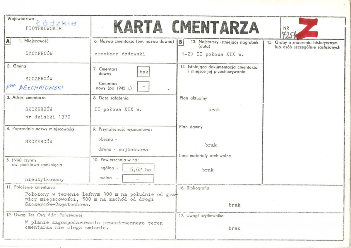 Karta cmentarza, skan nr 1