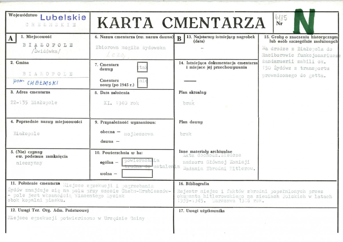 Karta cmentarza, skan nr 1