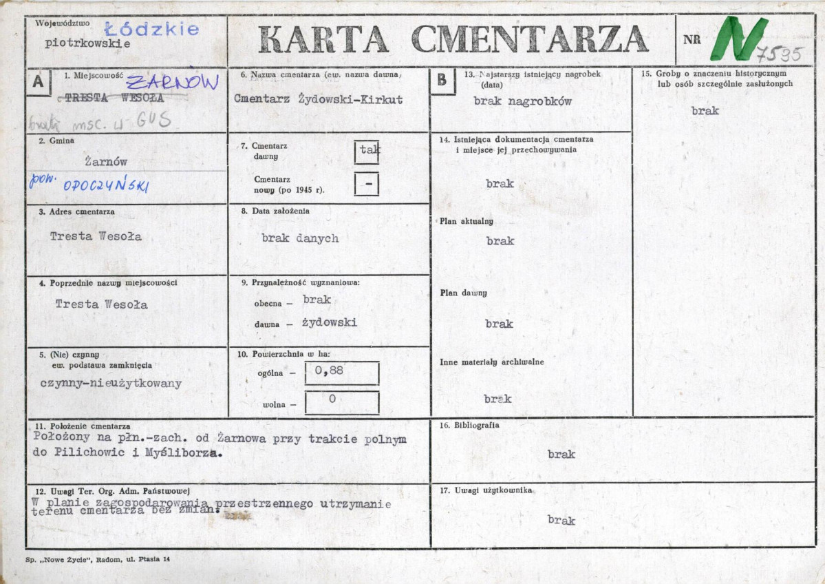 Karta cmentarza, skan nr 1