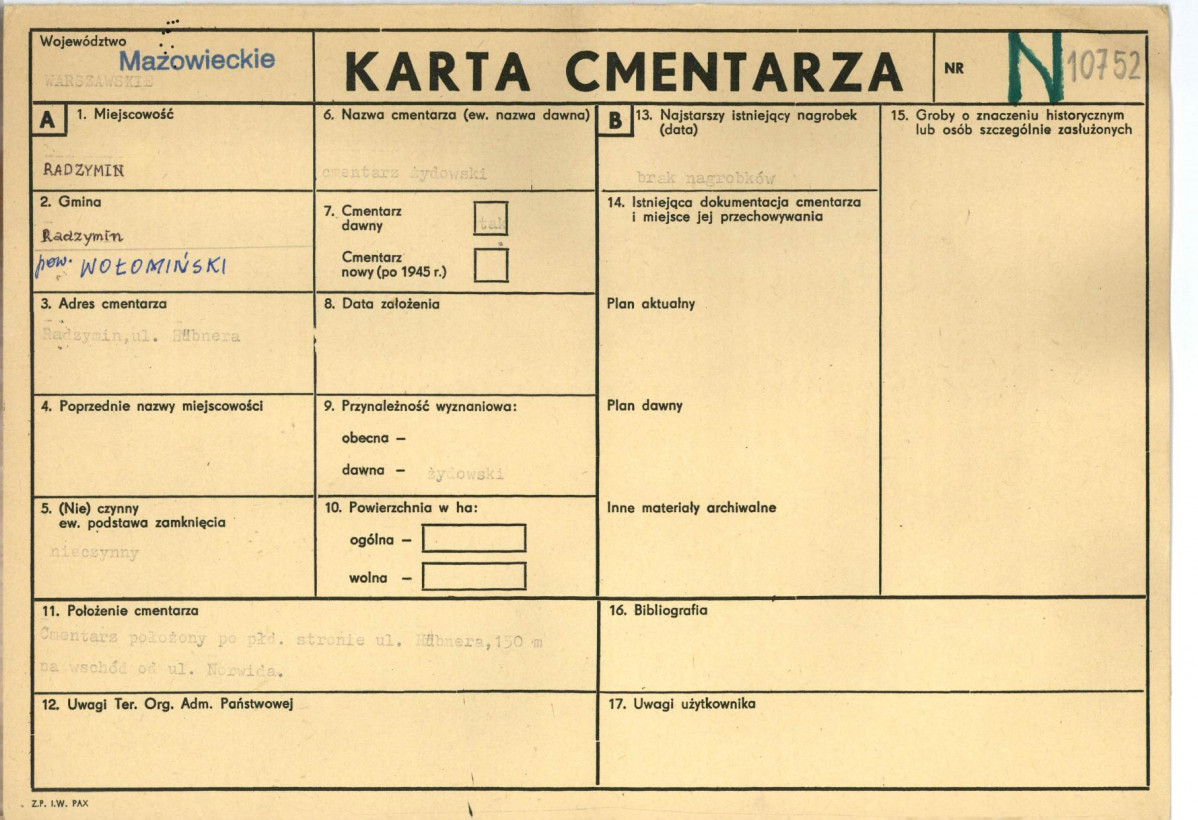 Karta cmentarza, skan nr 1