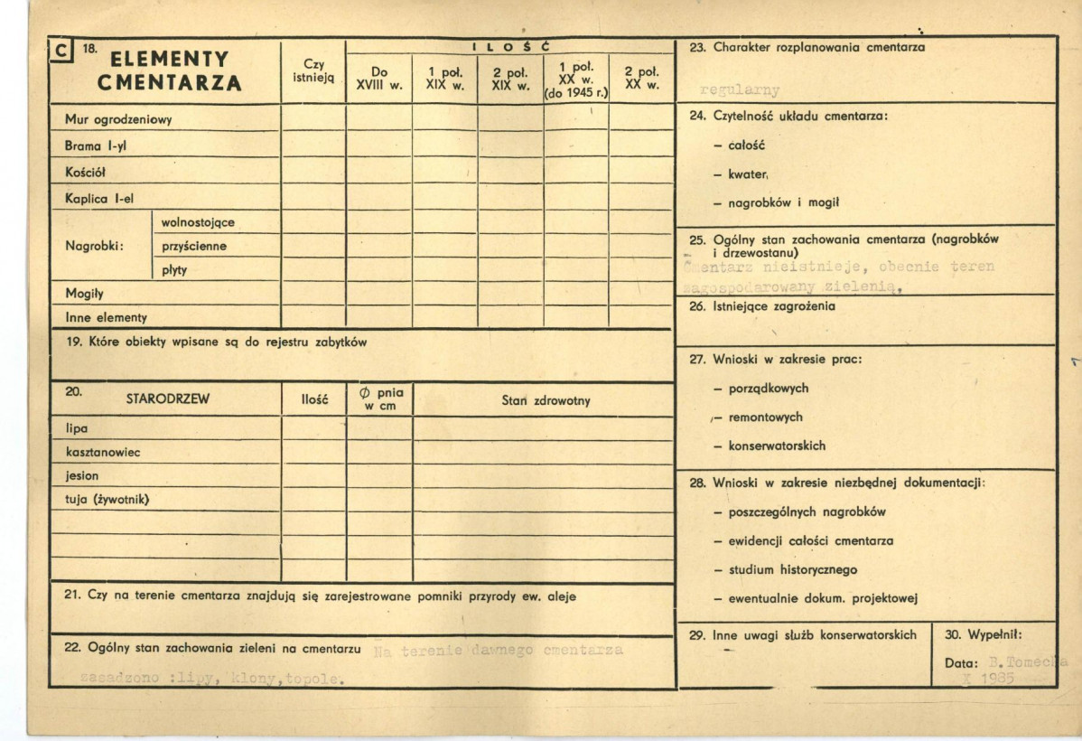 Karta cmentarza, skan nr 2