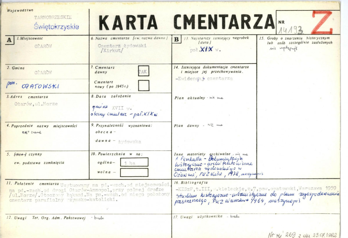 Karta cmentarza, skan nr 1